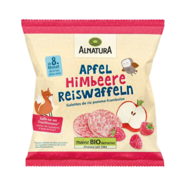 Alnatura Bio Apfel Himbeere­ Reiswaffeln, 35g